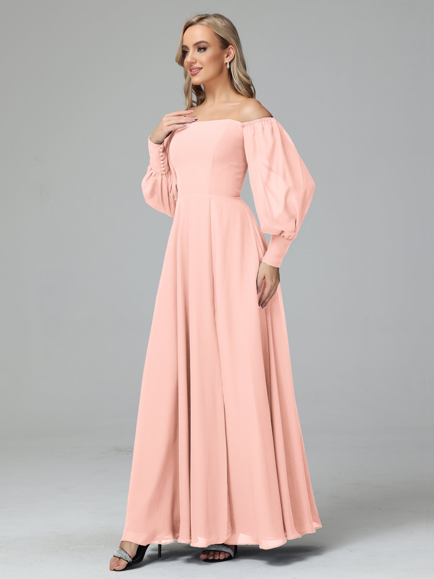 Mirabelle Off Shoulder Long Sleeves Chiffon Bridesmaid Dresses
