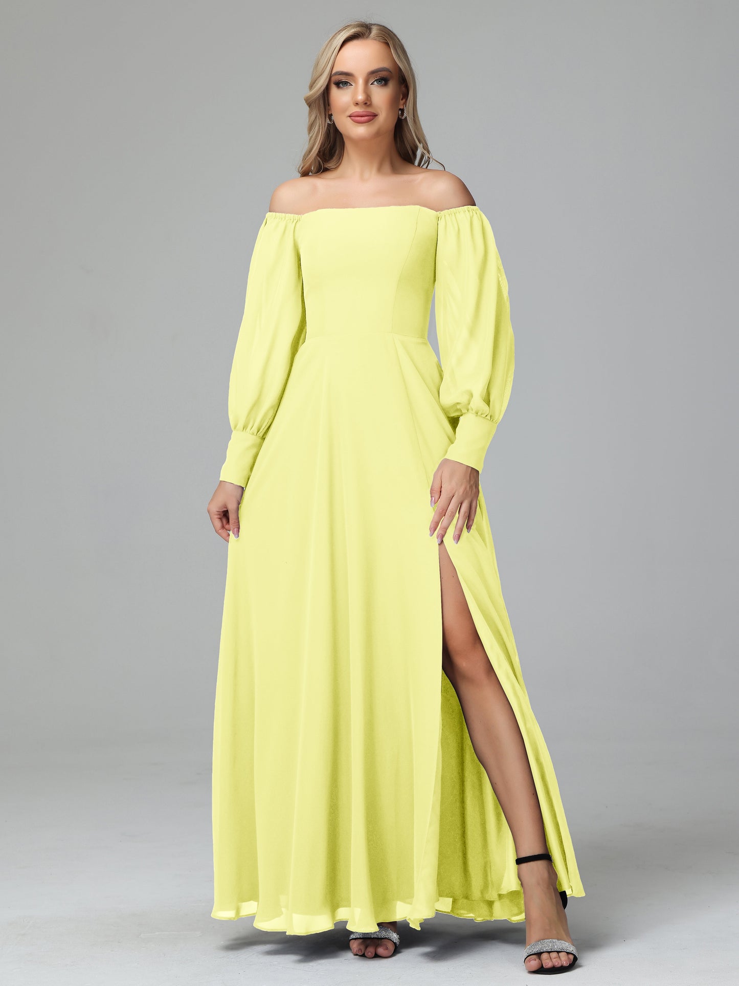 Mirabelle Off Shoulder Long Sleeves Chiffon Bridesmaid Dresses