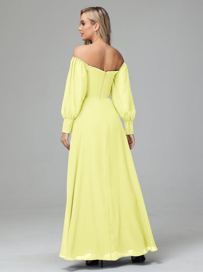 Mirabelle Off Shoulder Long Sleeves Chiffon Bridesmaid Dresses