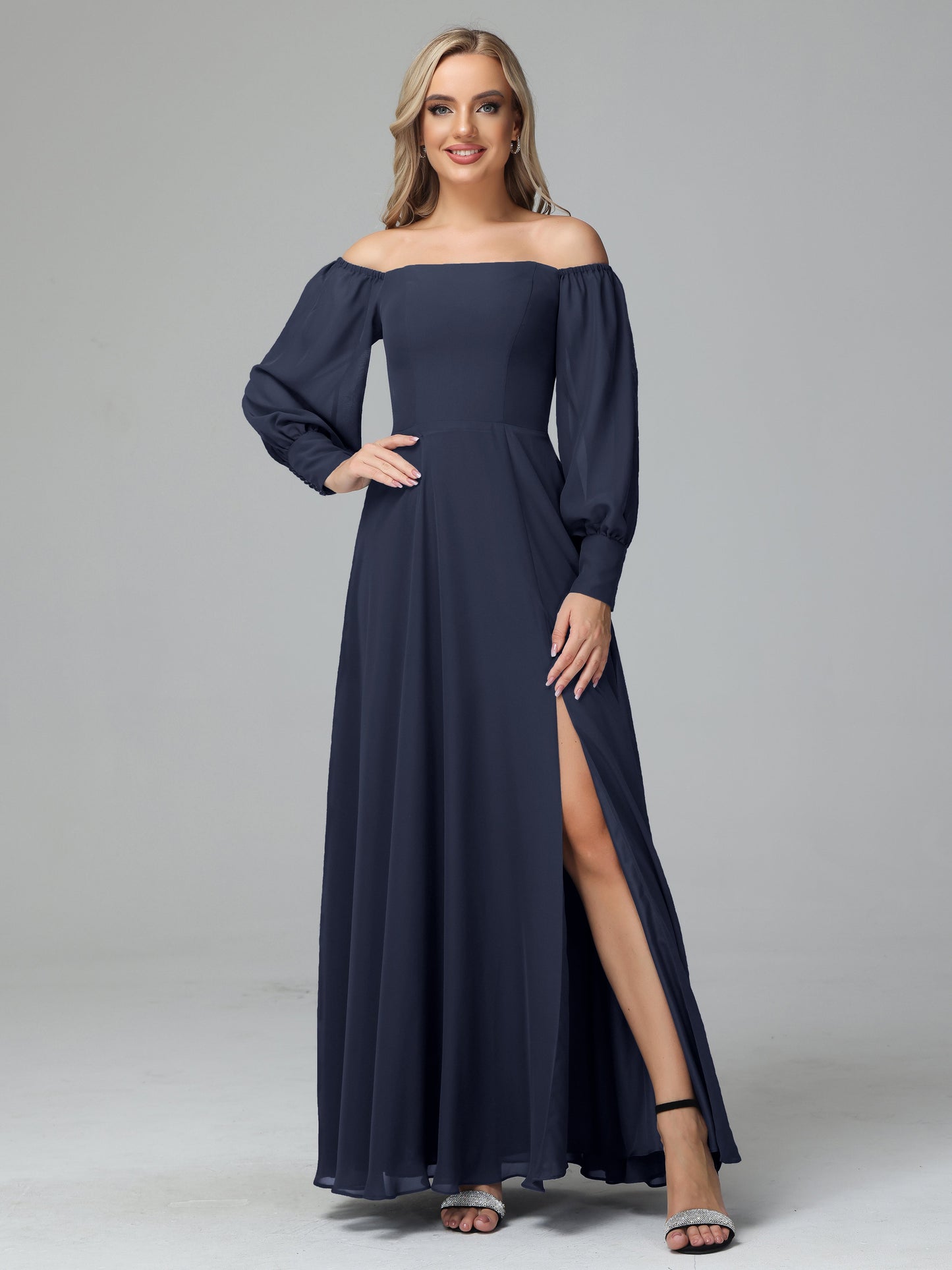 Mirabelle Off Shoulder Long Sleeves Chiffon Bridesmaid Dresses