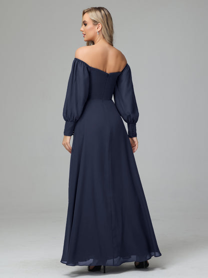 Mirabelle Off Shoulder Long Sleeves Chiffon Bridesmaid Dresses