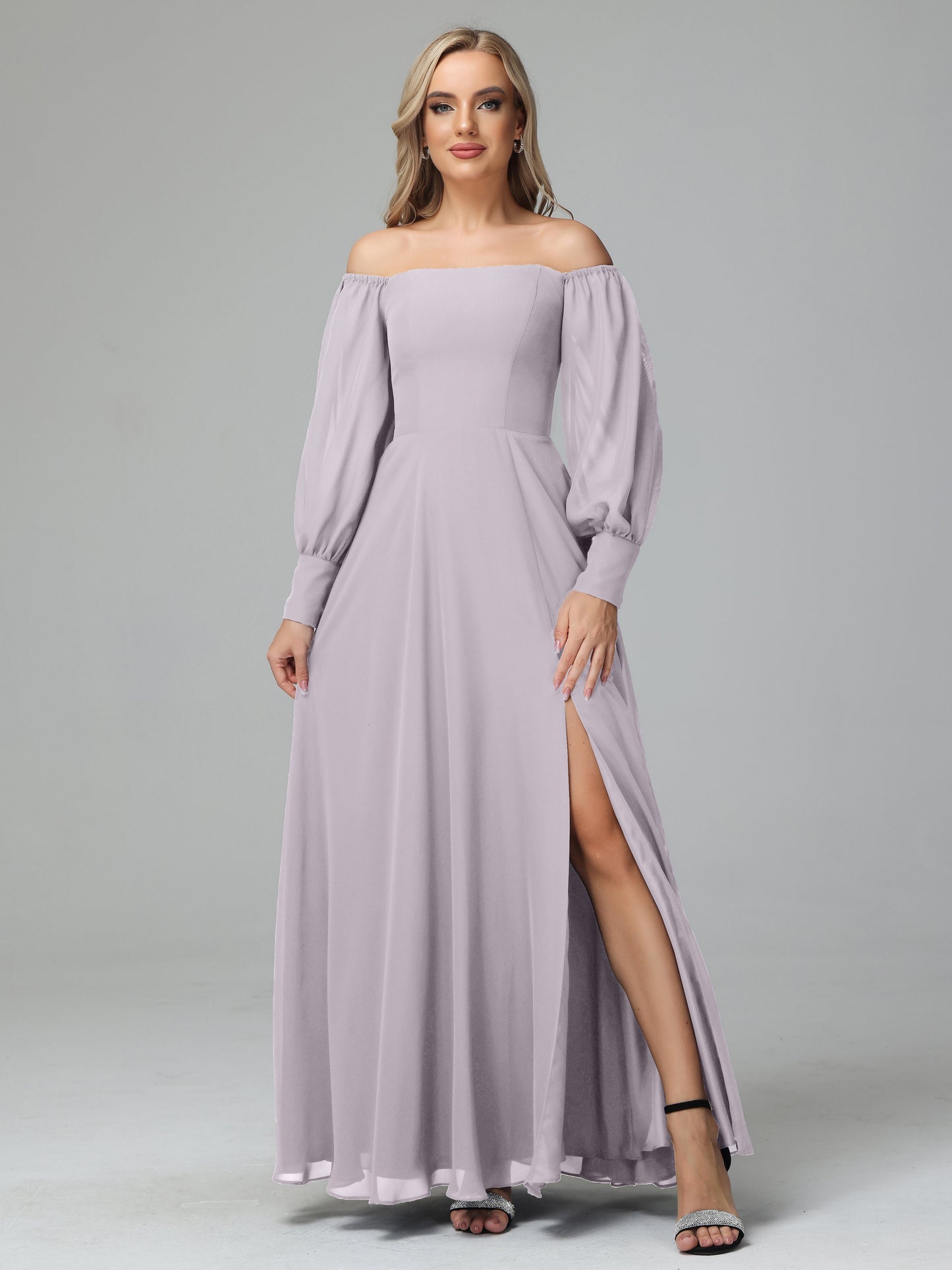 Mirabelle Off Shoulder Long Sleeves Chiffon Bridesmaid Dresses