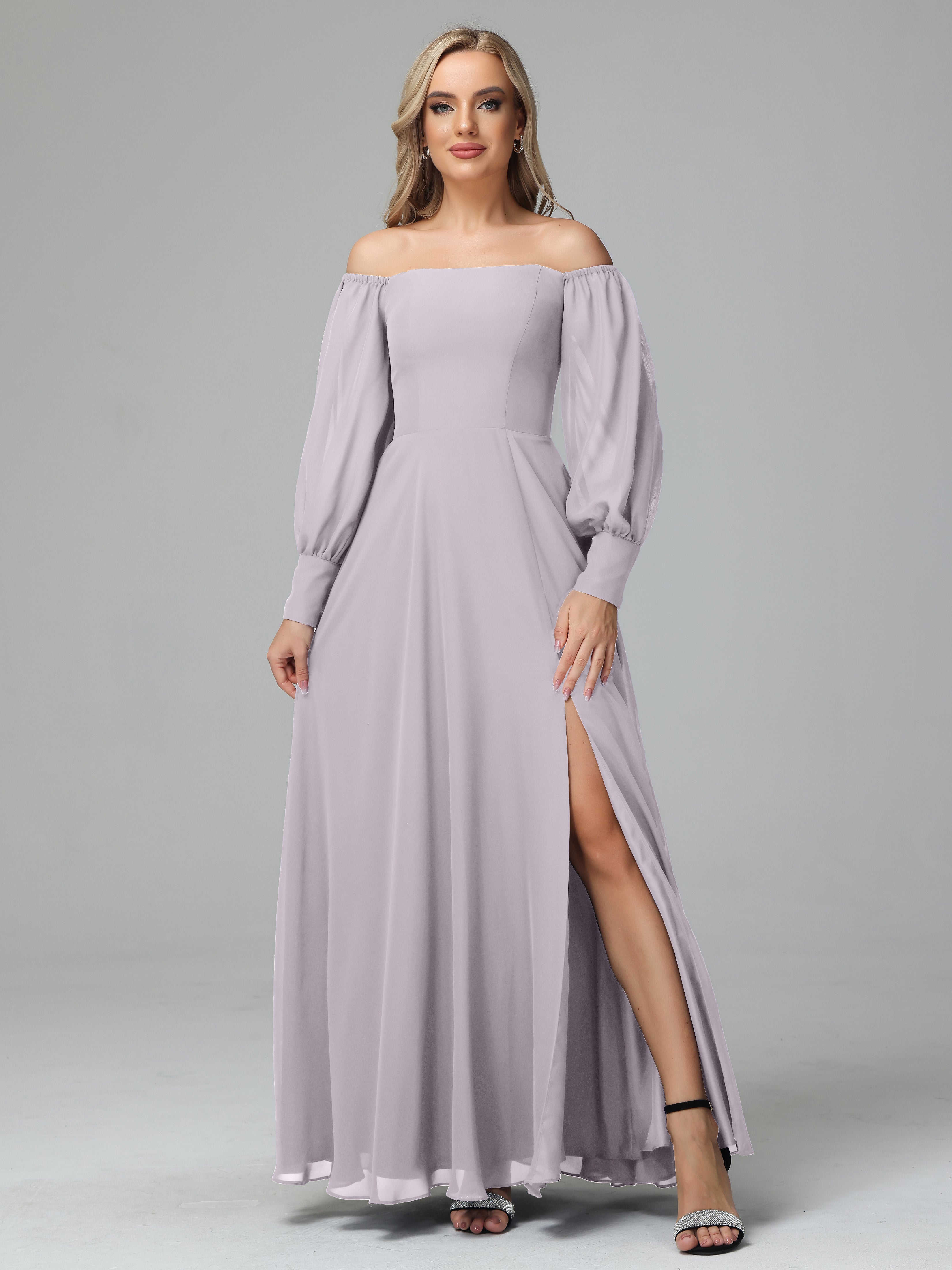 Mirabelle Off Shoulder Long Sleeves Chiffon Bridesmaid Dresses