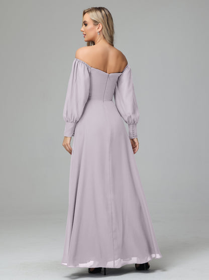Mirabelle Off Shoulder Long Sleeves Chiffon Bridesmaid Dresses