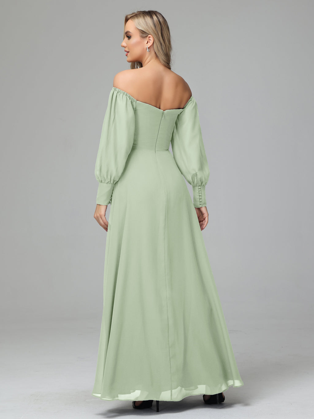 Mirabelle Off Shoulder Long Sleeves Chiffon Bridesmaid Dresses