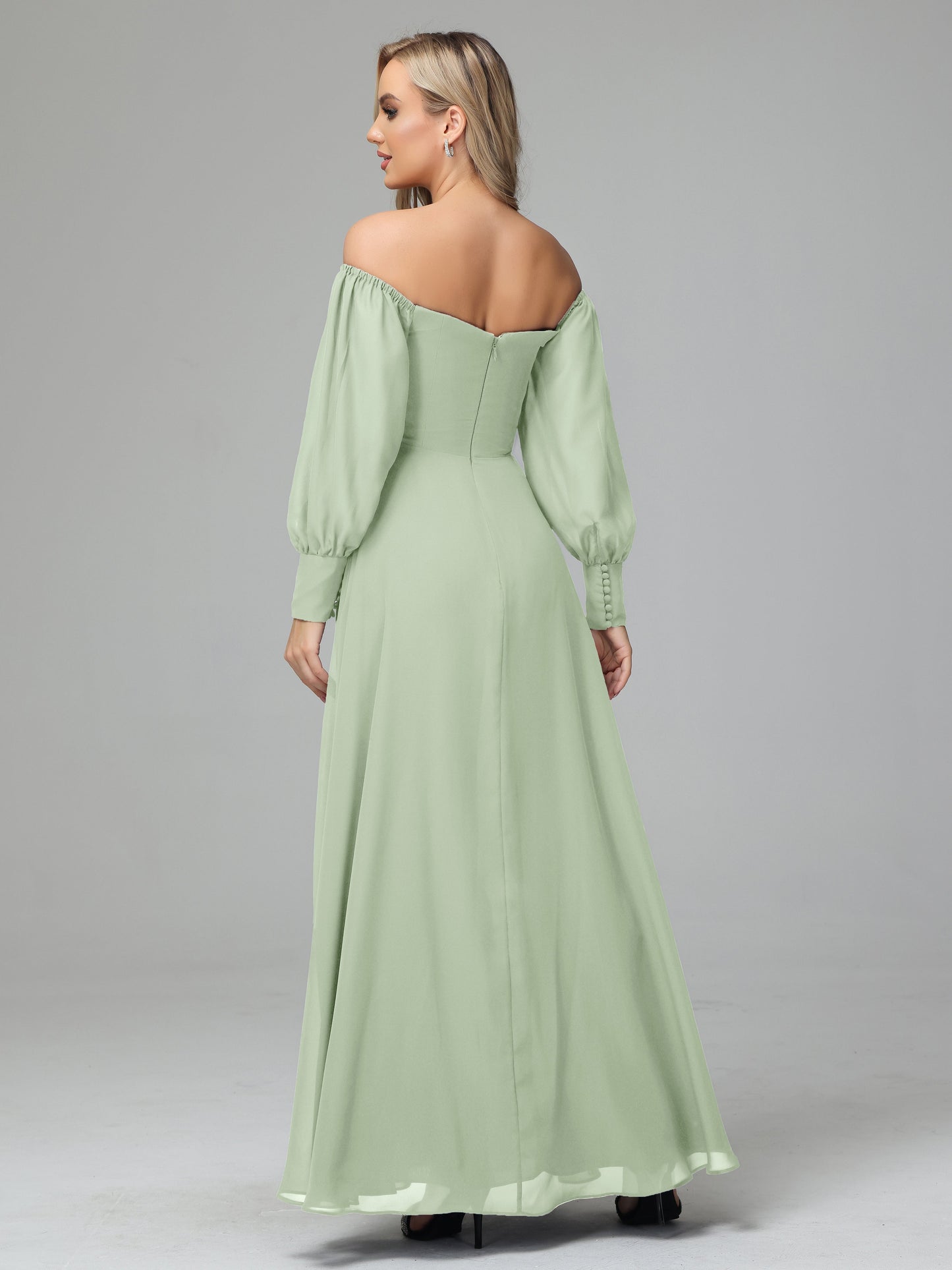 Mirabelle Off Shoulder Long Sleeves Chiffon Bridesmaid Dresses
