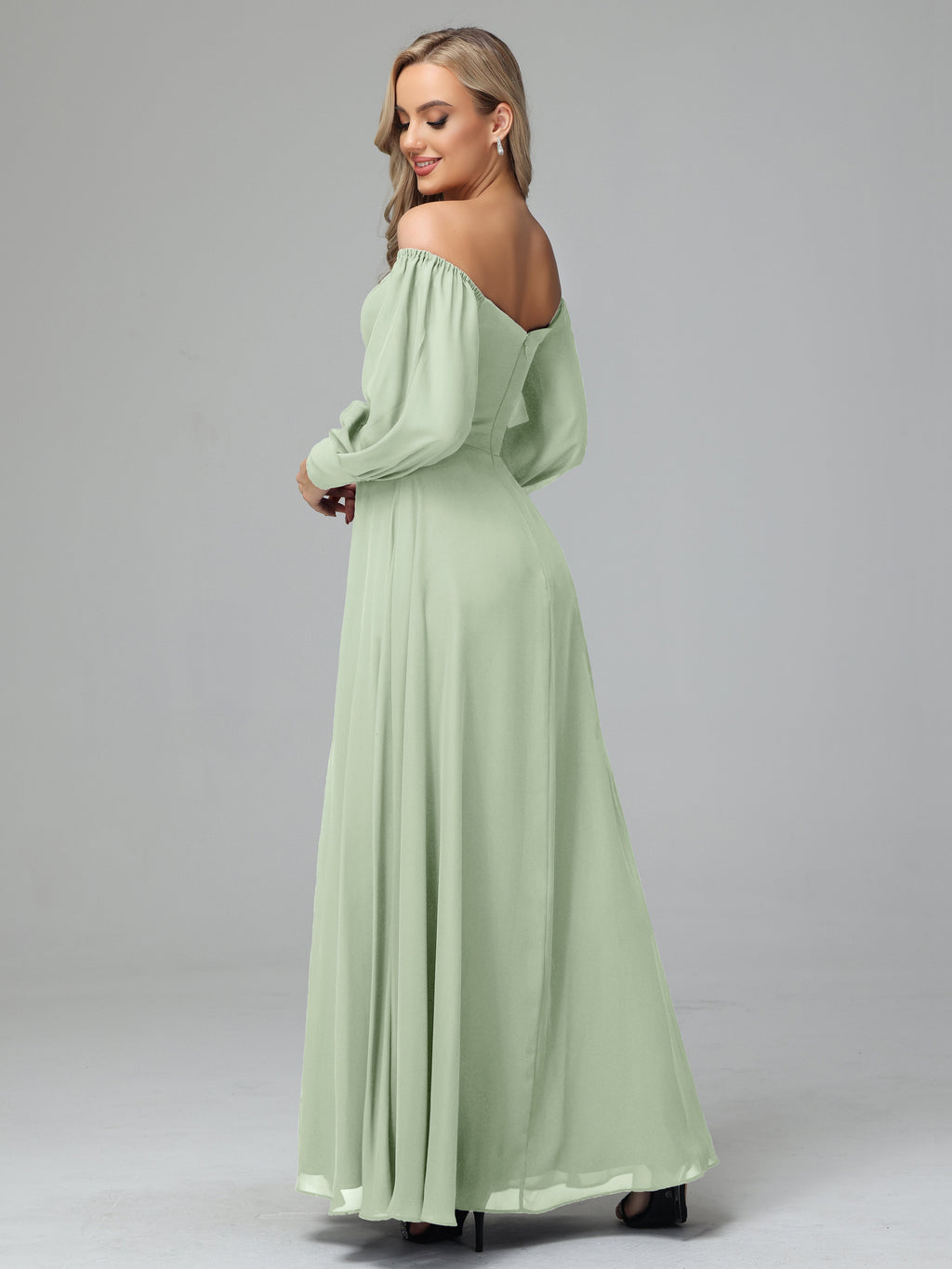 Mirabelle Off Shoulder Long Sleeves Chiffon Bridesmaid Dresses