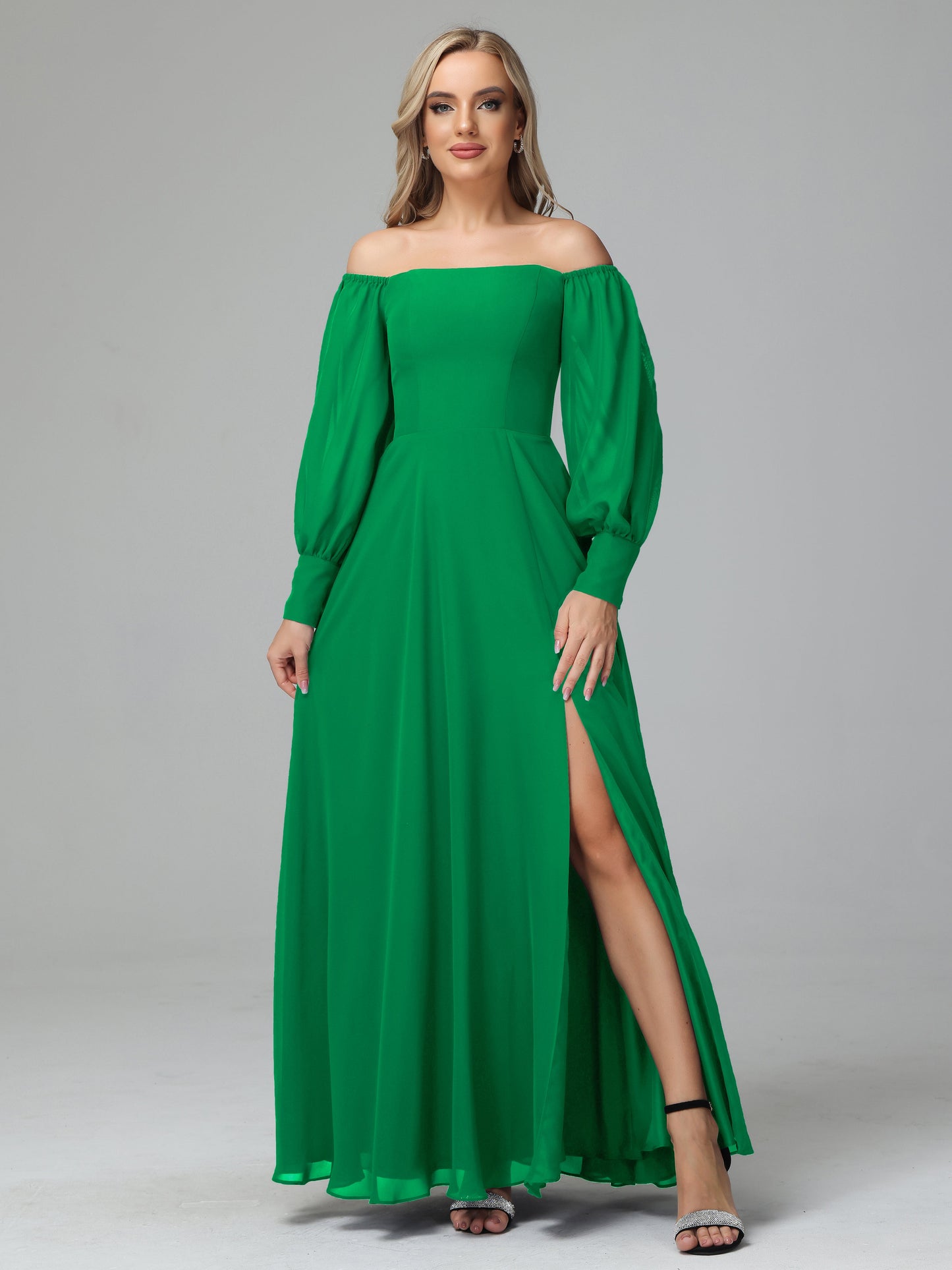 Mirabelle Off Shoulder Long Sleeves Chiffon Bridesmaid Dresses