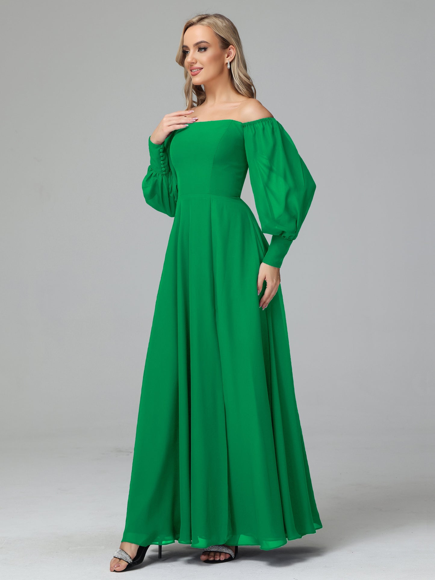 Mirabelle Off Shoulder Long Sleeves Chiffon Bridesmaid Dresses