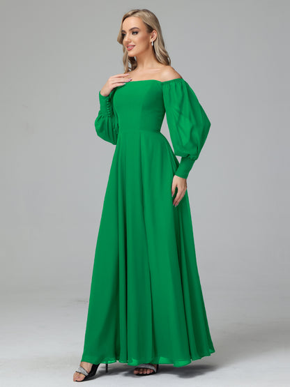 Mirabelle Off Shoulder Long Sleeves Chiffon Bridesmaid Dresses