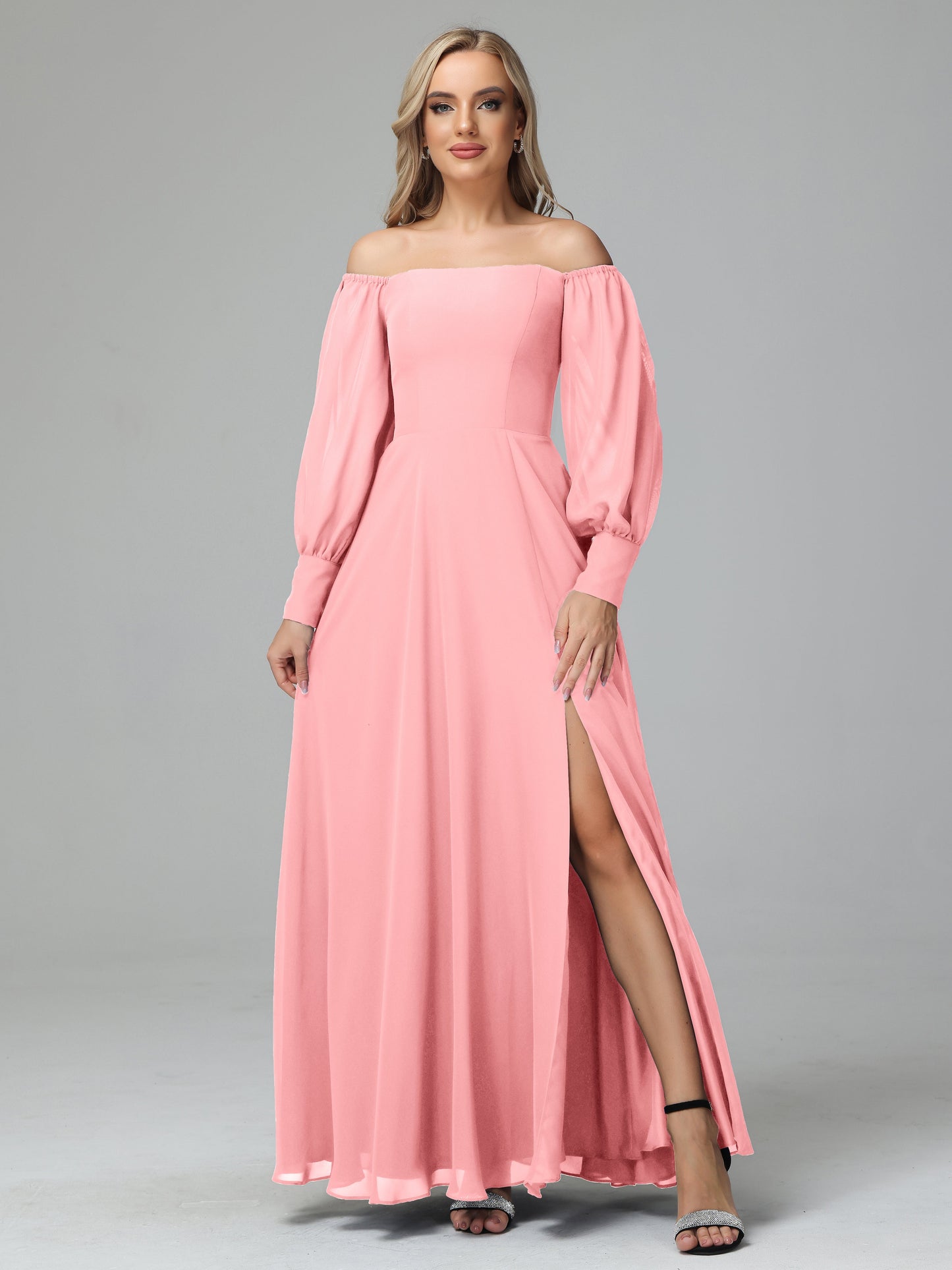 Mirabelle Off Shoulder Long Sleeves Chiffon Bridesmaid Dresses