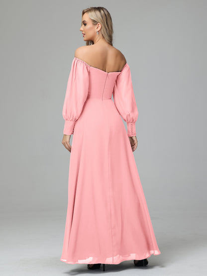 Mirabelle Off Shoulder Long Sleeves Chiffon Bridesmaid Dresses