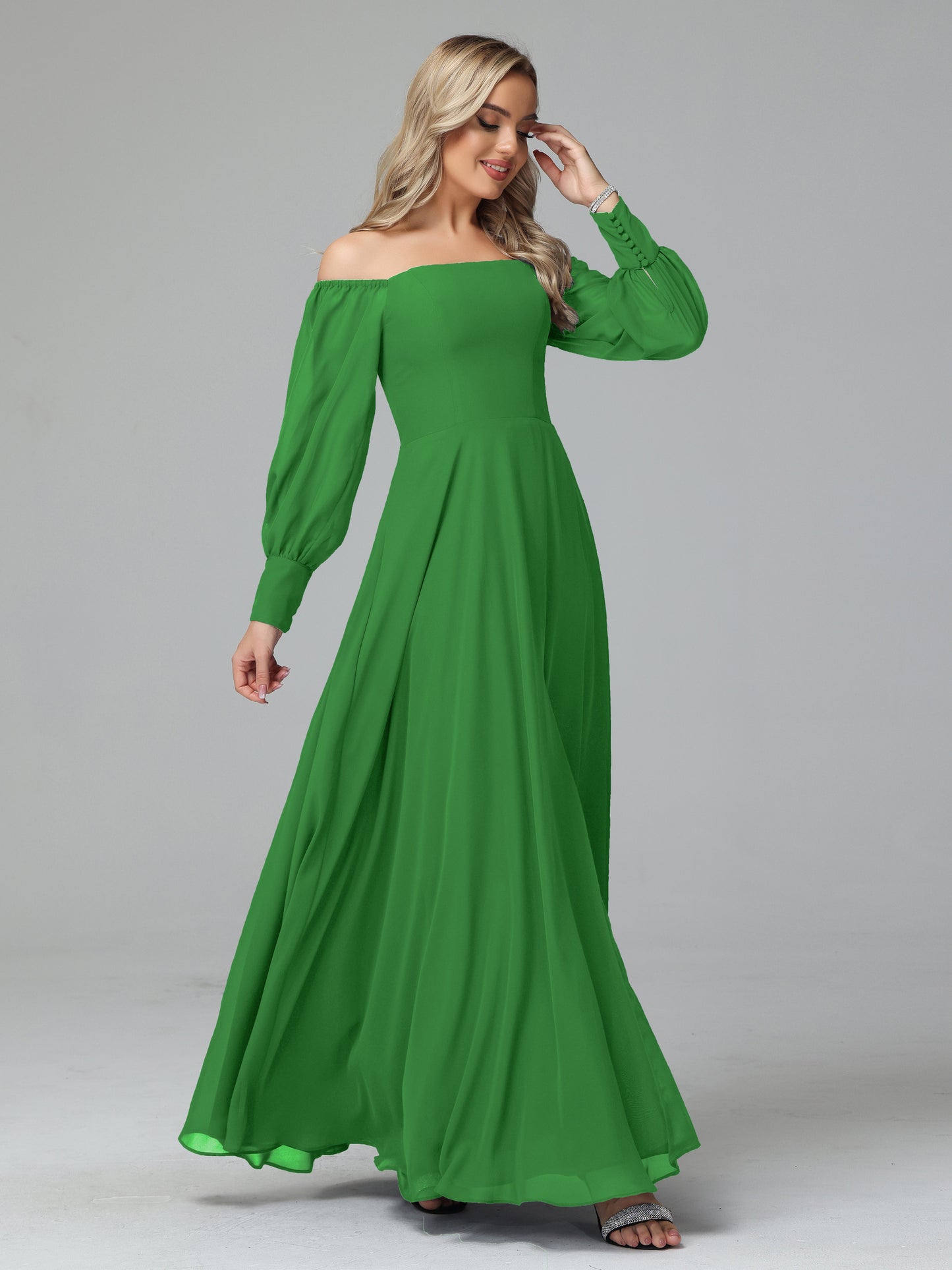 Mirabelle Off Shoulder Long Sleeves Chiffon Bridesmaid Dresses