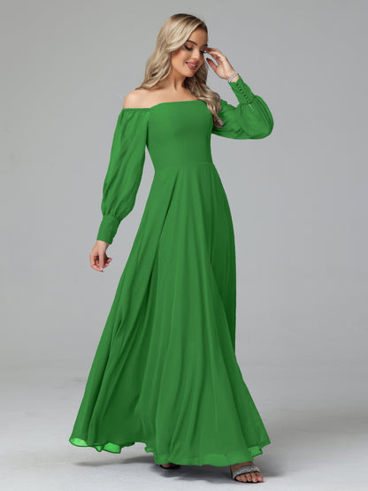 Mirabelle Off Shoulder Long Sleeves Chiffon Bridesmaid Dresses