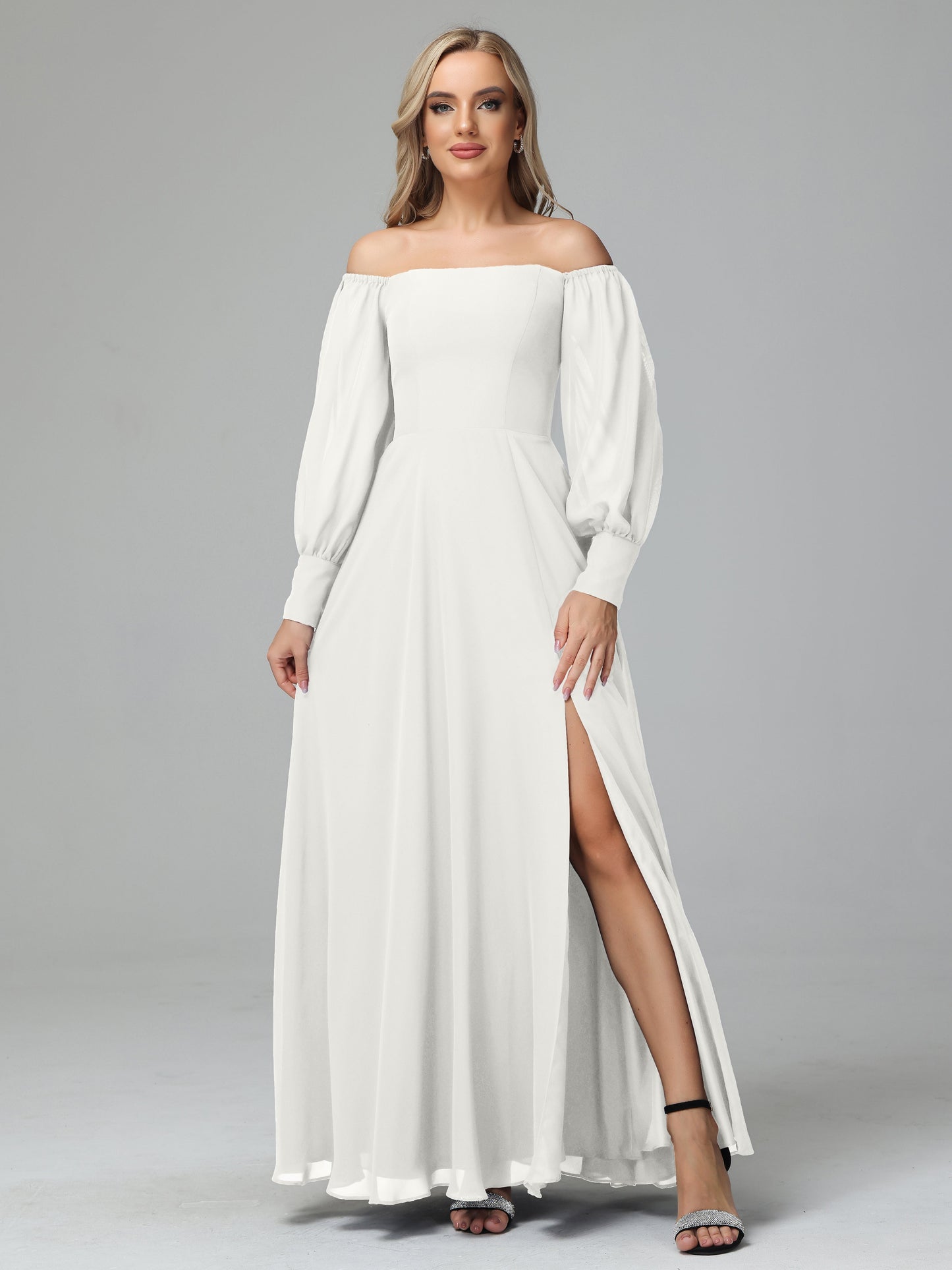 Mirabelle Off Shoulder Long Sleeves Chiffon Bridesmaid Dresses
