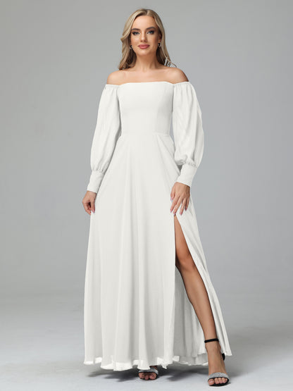Mirabelle Off Shoulder Long Sleeves Chiffon Bridesmaid Dresses