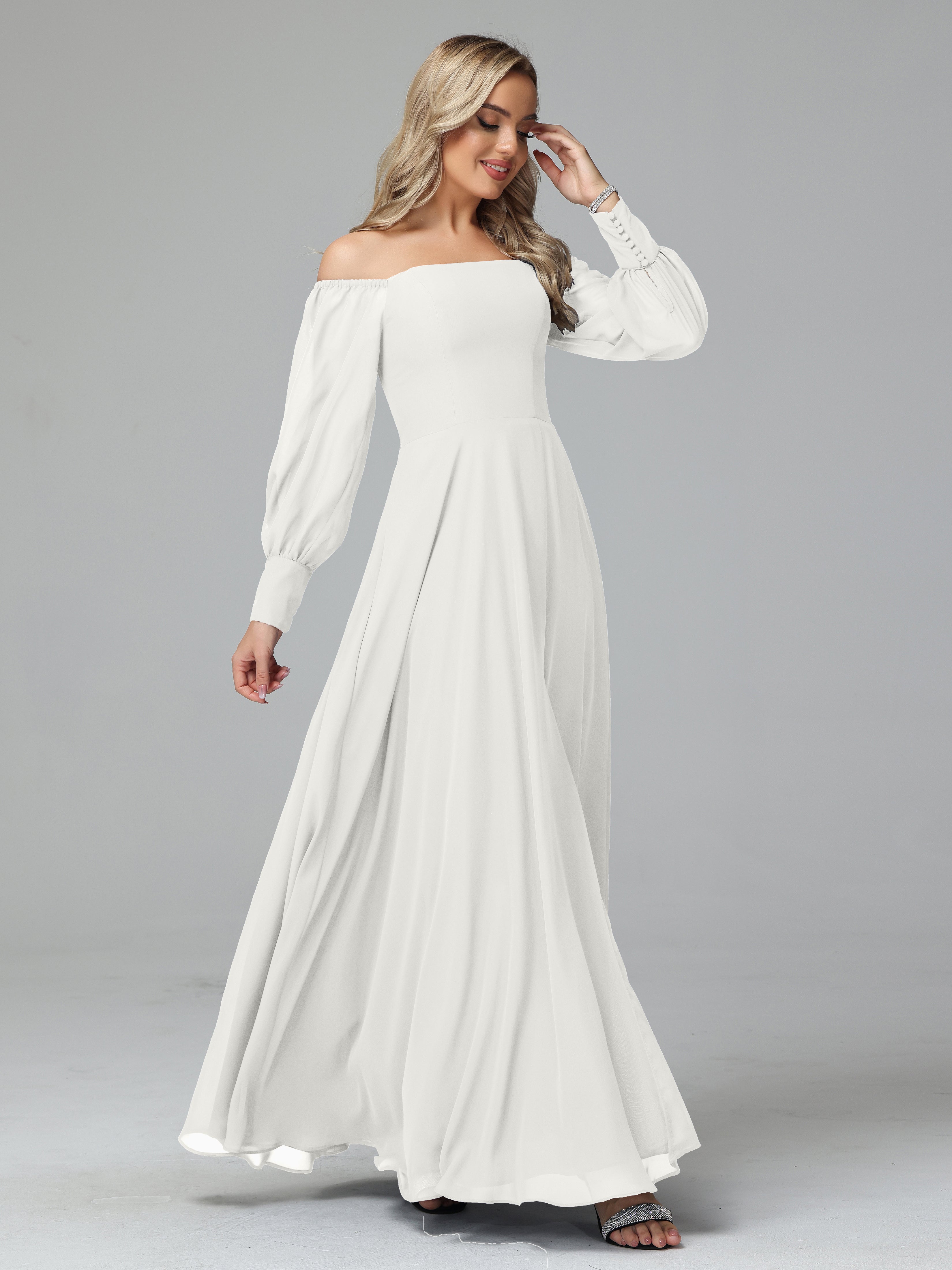 Mirabelle Off Shoulder Long Sleeves Chiffon Bridesmaid Dresses