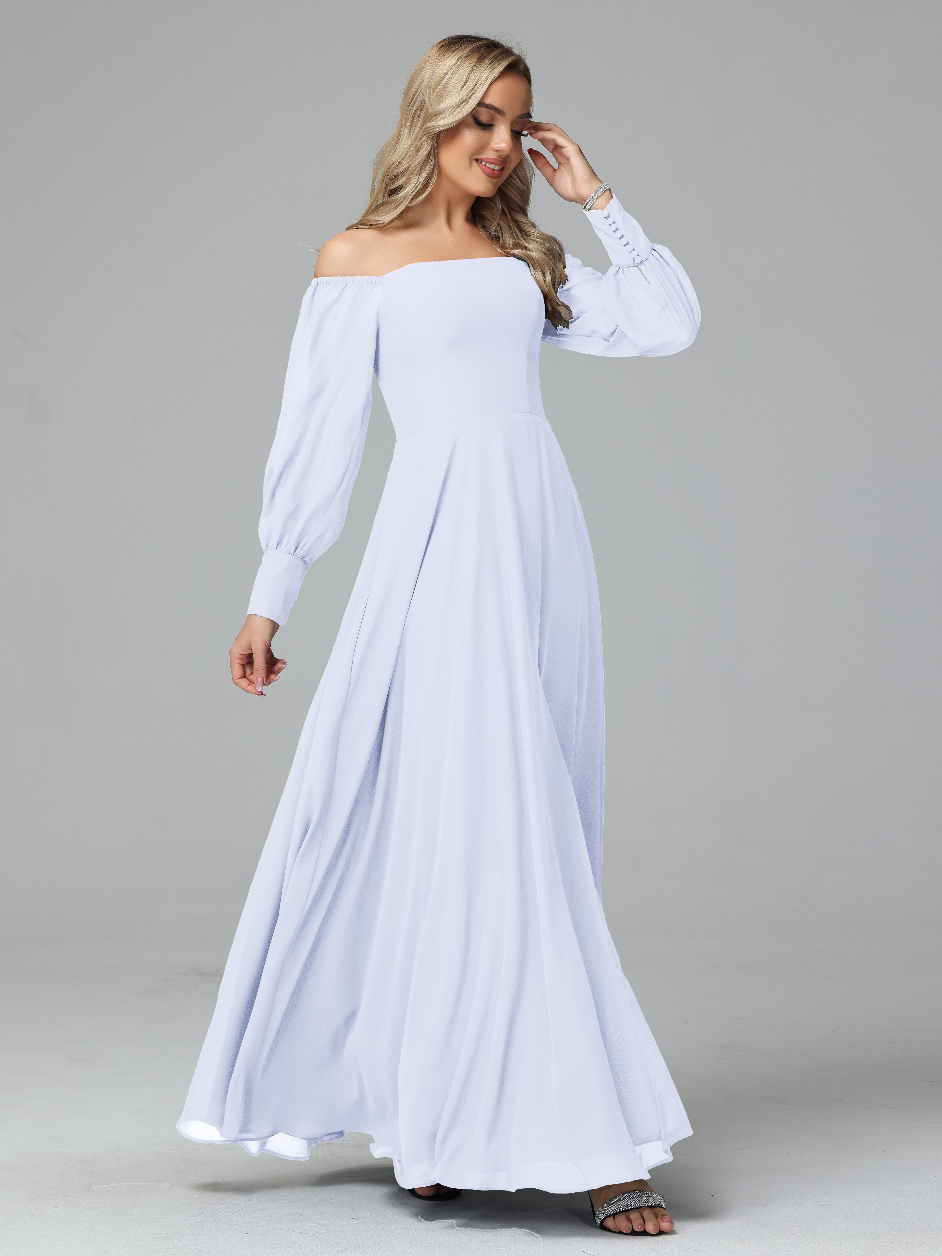 Mirabelle Off Shoulder Long Sleeves Chiffon Bridesmaid Dresses