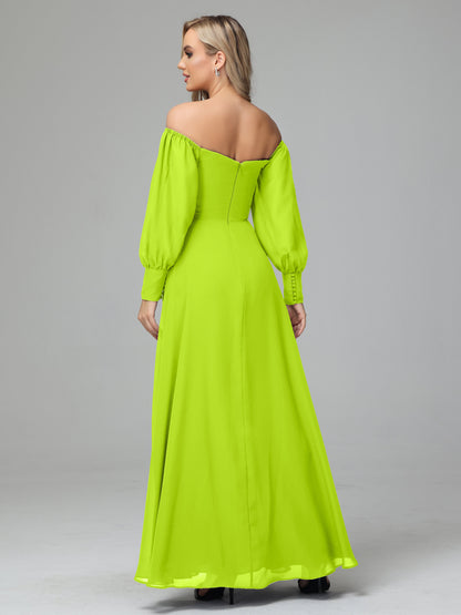 Mirabelle Off Shoulder Long Sleeves Chiffon Bridesmaid Dresses