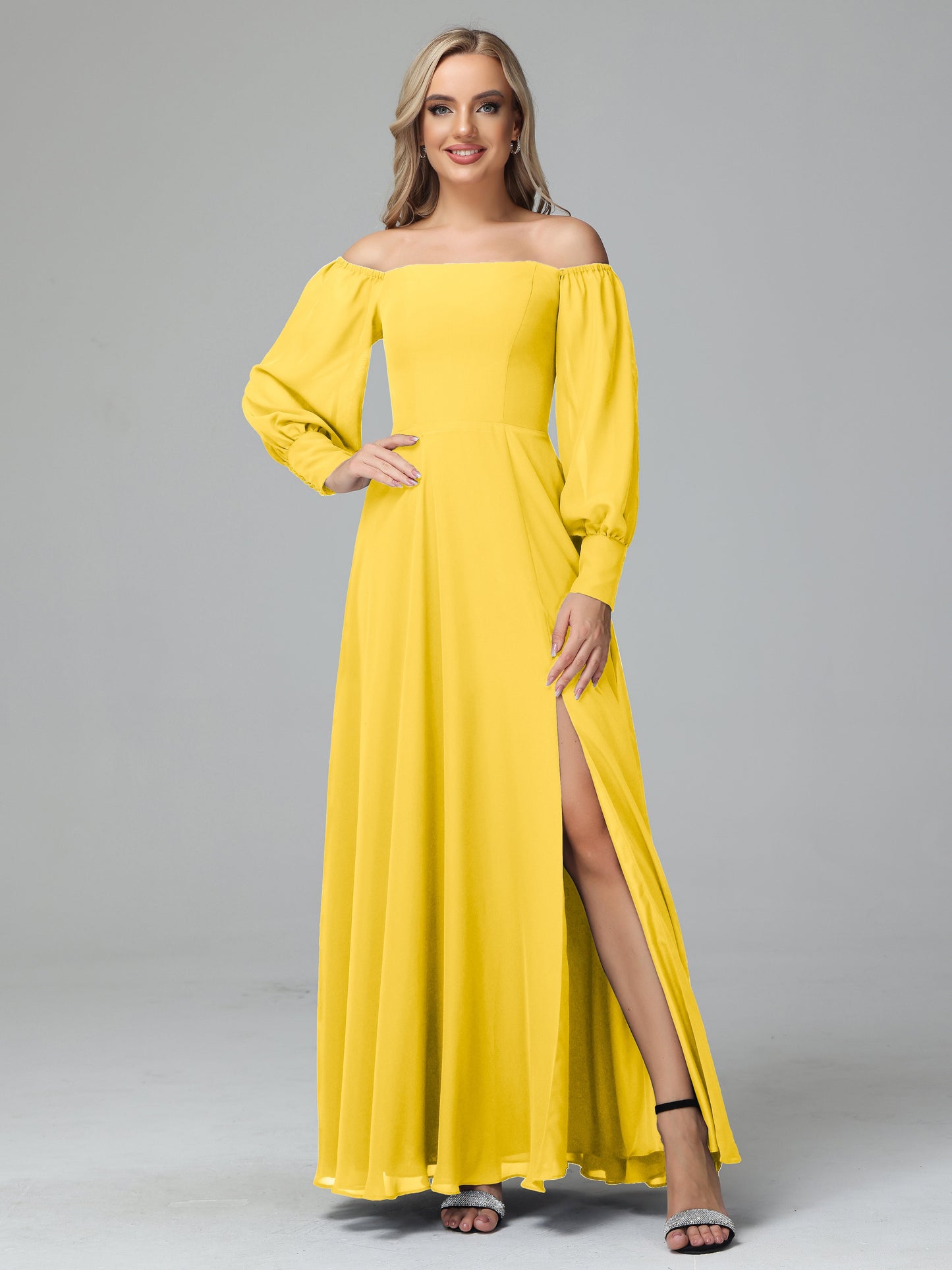 Mirabelle Off Shoulder Long Sleeves Chiffon Bridesmaid Dresses