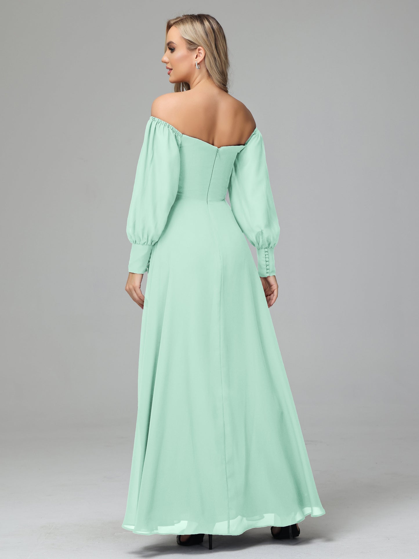 Mirabelle Off Shoulder Long Sleeves Chiffon Bridesmaid Dresses