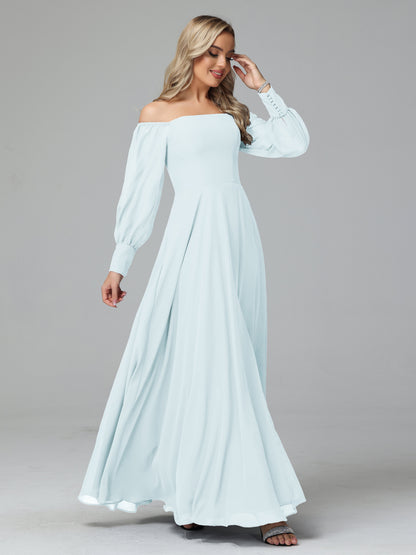 Mirabelle Off Shoulder Long Sleeves Chiffon Bridesmaid Dresses