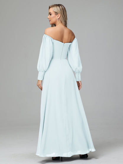 Mirabelle Off Shoulder Long Sleeves Chiffon Bridesmaid Dresses