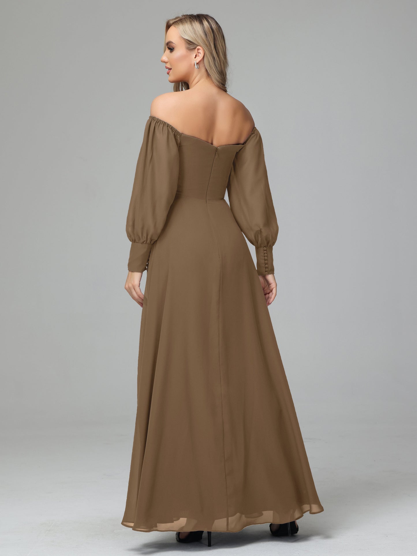 Mirabelle Off Shoulder Long Sleeves Chiffon Bridesmaid Dresses