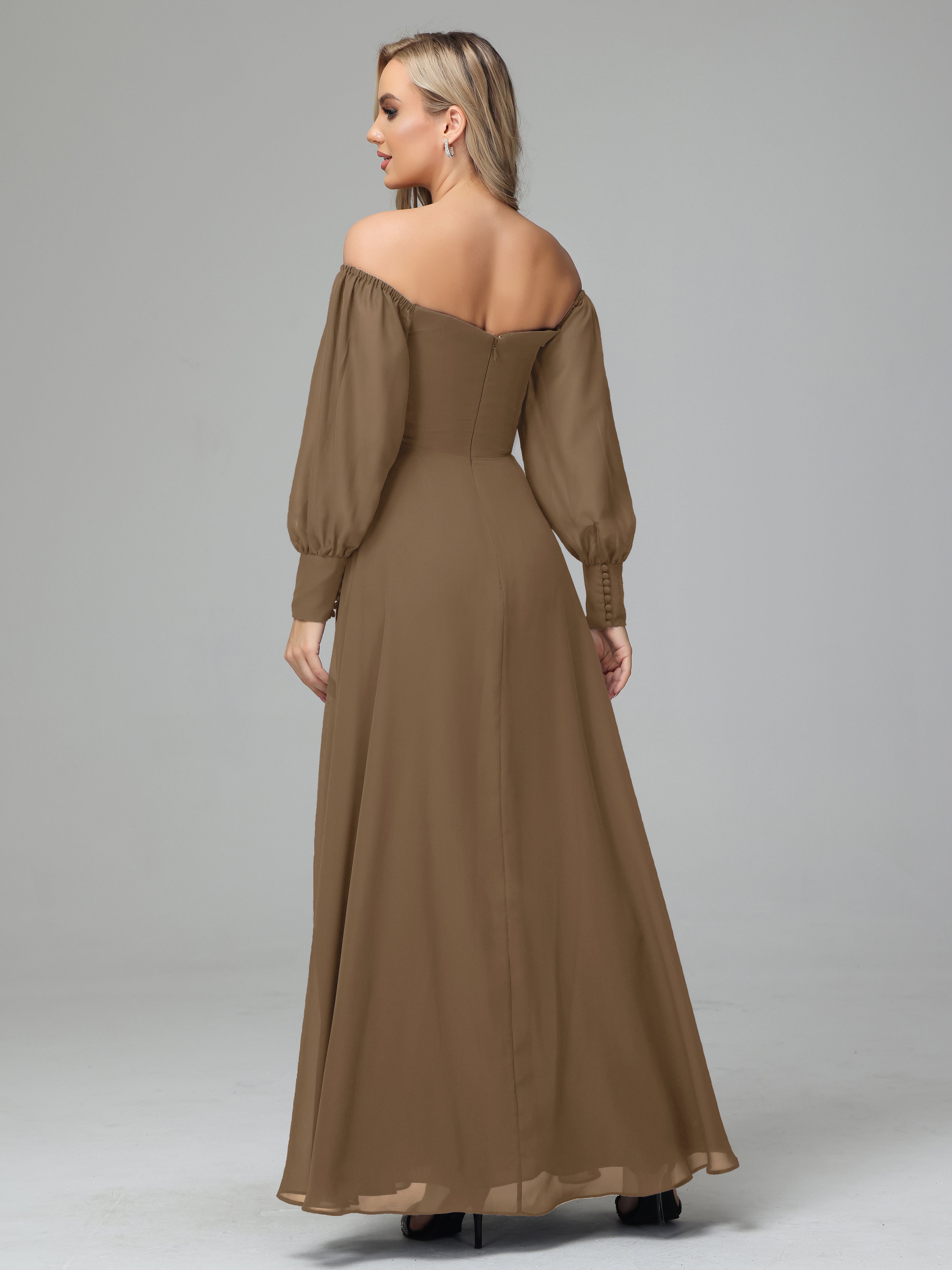 Mirabelle Off Shoulder Long Sleeves Chiffon Bridesmaid Dresses
