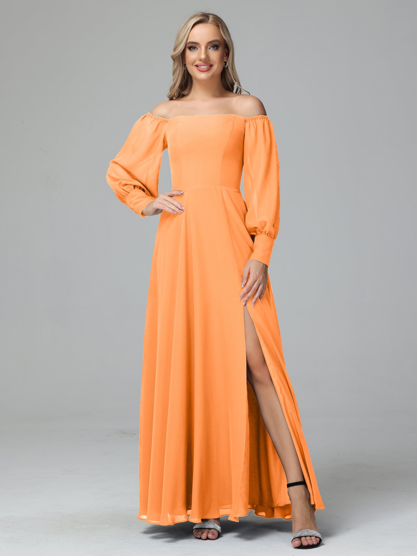 Mirabelle Off Shoulder Long Sleeves Chiffon Bridesmaid Dresses