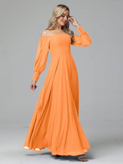 Mirabelle Off Shoulder Long Sleeves Chiffon Bridesmaid Dresses