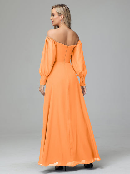 Mirabelle Off Shoulder Long Sleeves Chiffon Bridesmaid Dresses