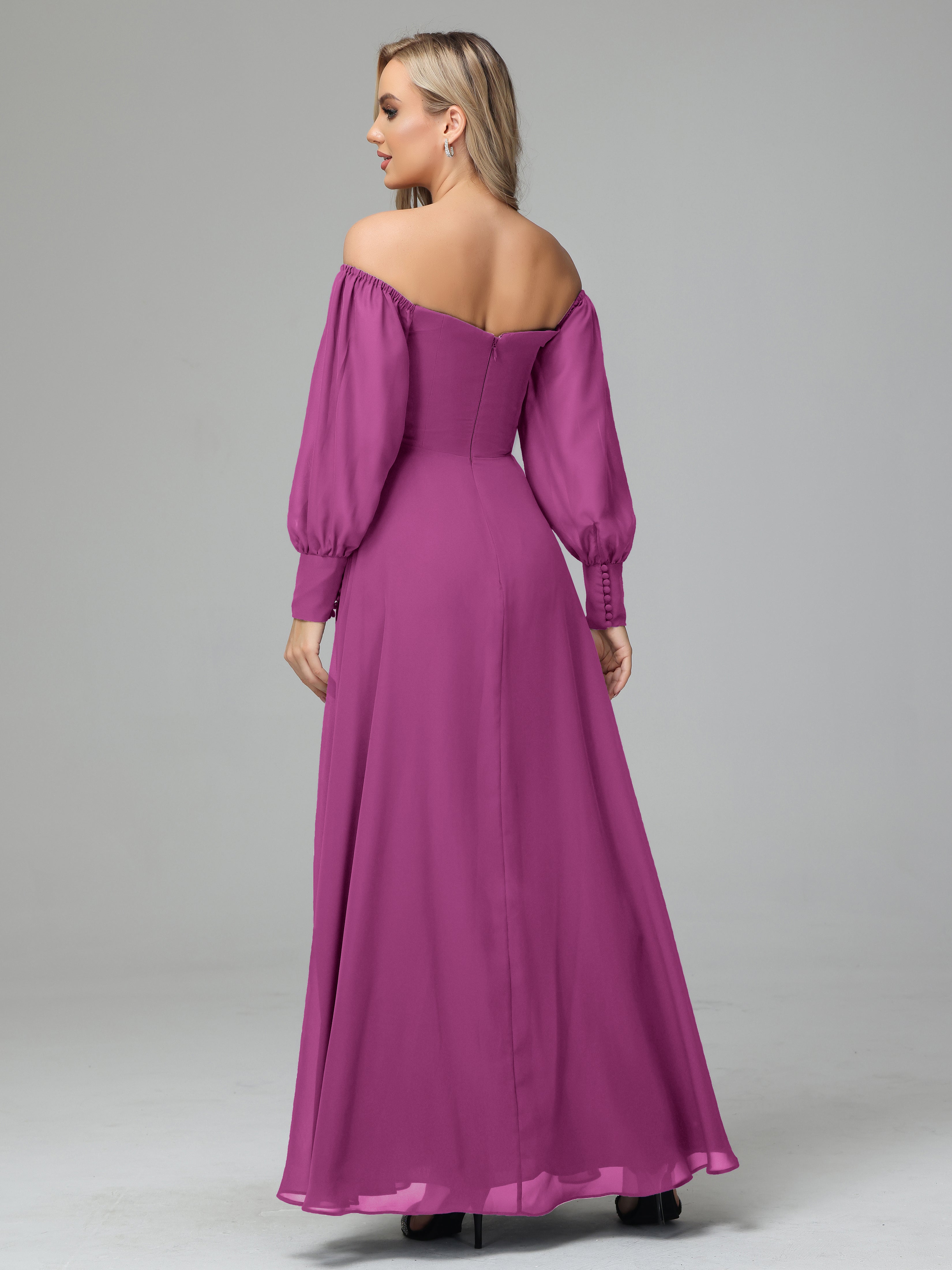 Mirabelle Off Shoulder Long Sleeves Chiffon Bridesmaid Dresses