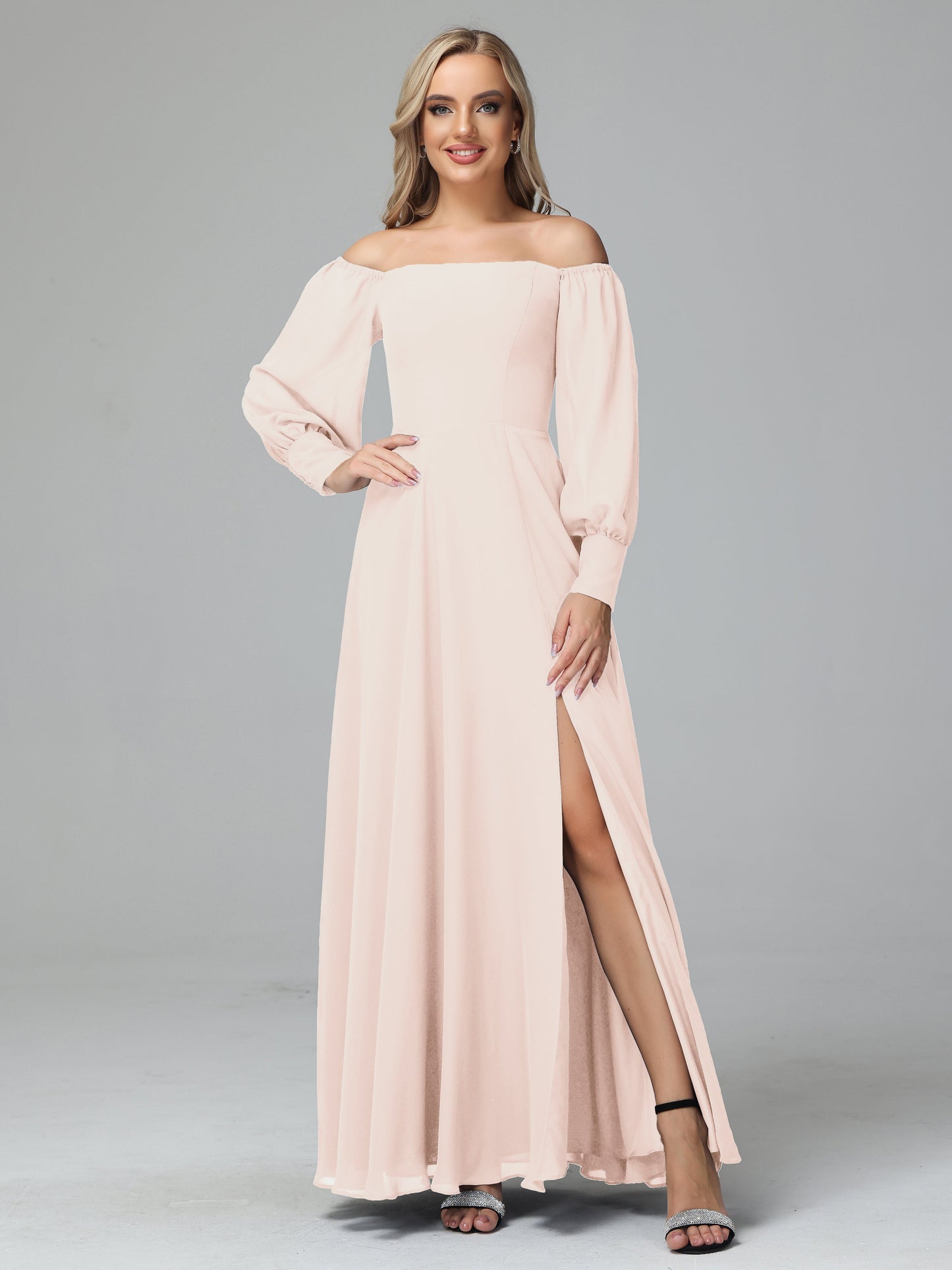 Mirabelle Off Shoulder Long Sleeves Chiffon Bridesmaid Dresses