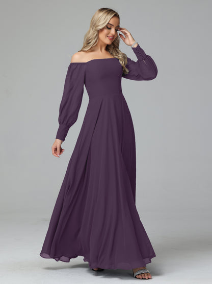 Mirabelle Off Shoulder Long Sleeves Chiffon Bridesmaid Dresses