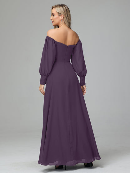 Mirabelle Off Shoulder Long Sleeves Chiffon Bridesmaid Dresses