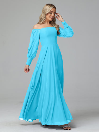 Mirabelle Off Shoulder Long Sleeves Chiffon Bridesmaid Dresses