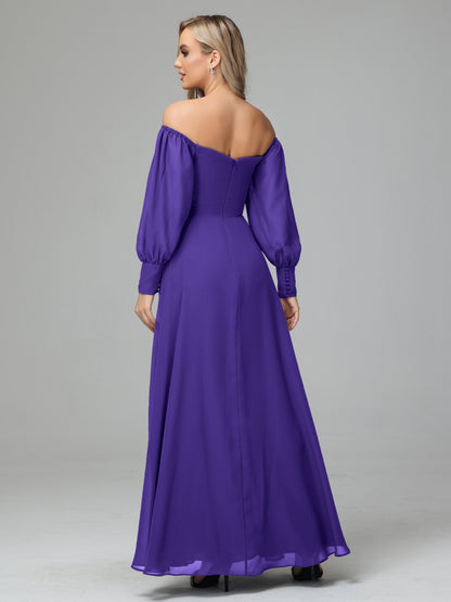 Mirabelle Off Shoulder Long Sleeves Chiffon Bridesmaid Dresses