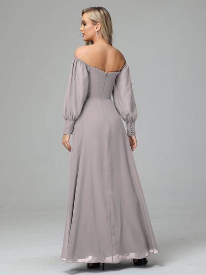 Mirabelle Off Shoulder Long Sleeves Chiffon Bridesmaid Dresses