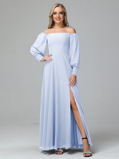Mirabelle Off Shoulder Long Sleeves Chiffon Bridesmaid Dresses