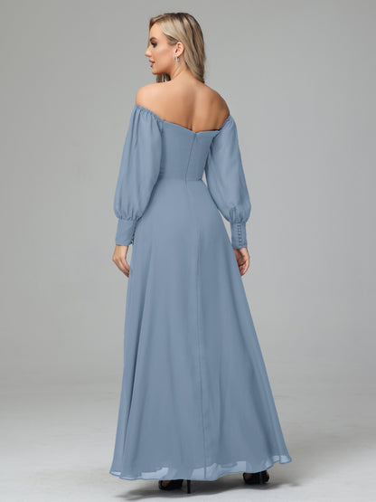 Mirabelle Off Shoulder Long Sleeves Chiffon Bridesmaid Dresses