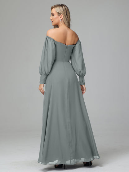 Mirabelle Off Shoulder Long Sleeves Chiffon Bridesmaid Dresses