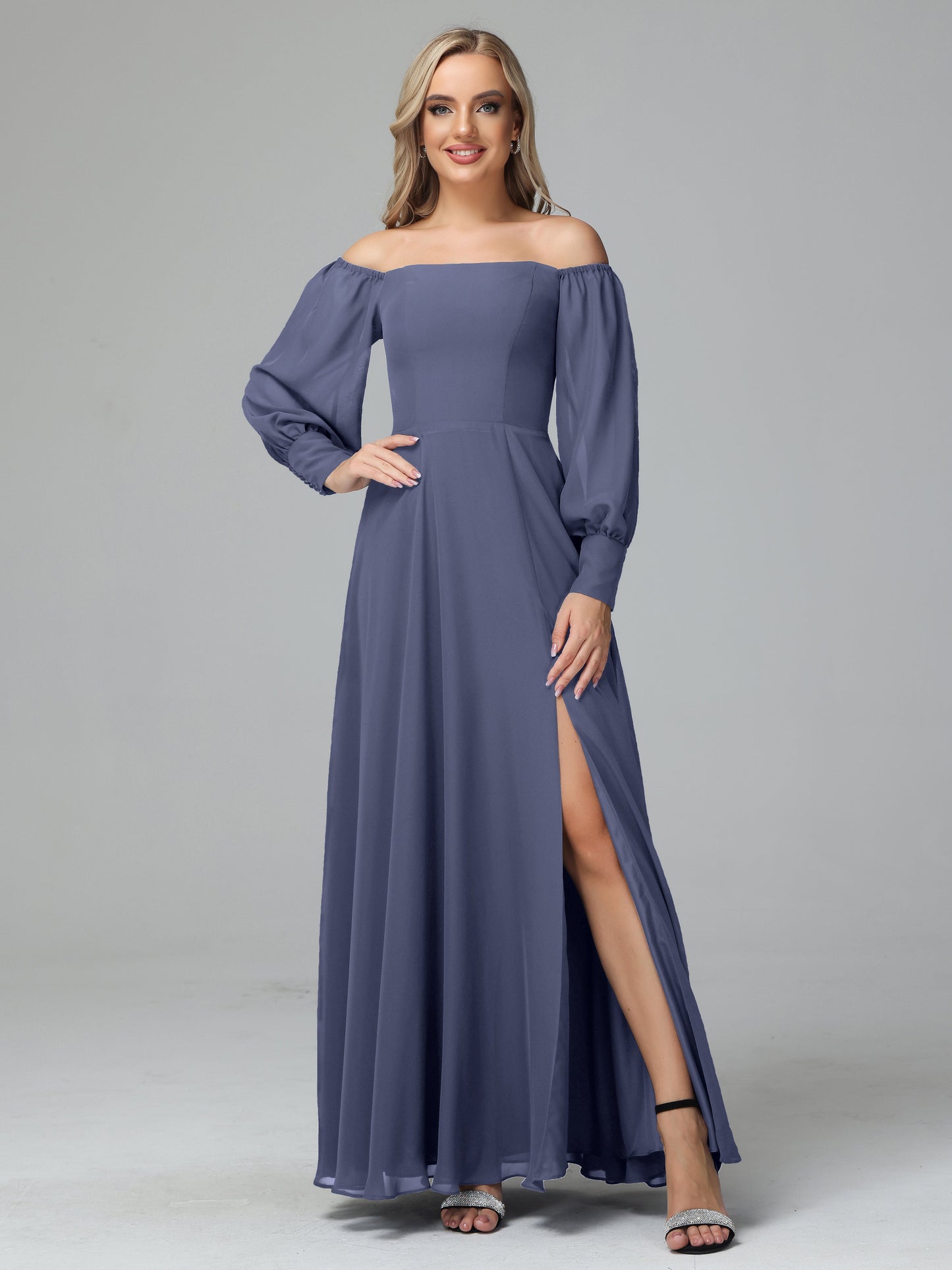 Mirabelle Off Shoulder Long Sleeves Chiffon Bridesmaid Dresses