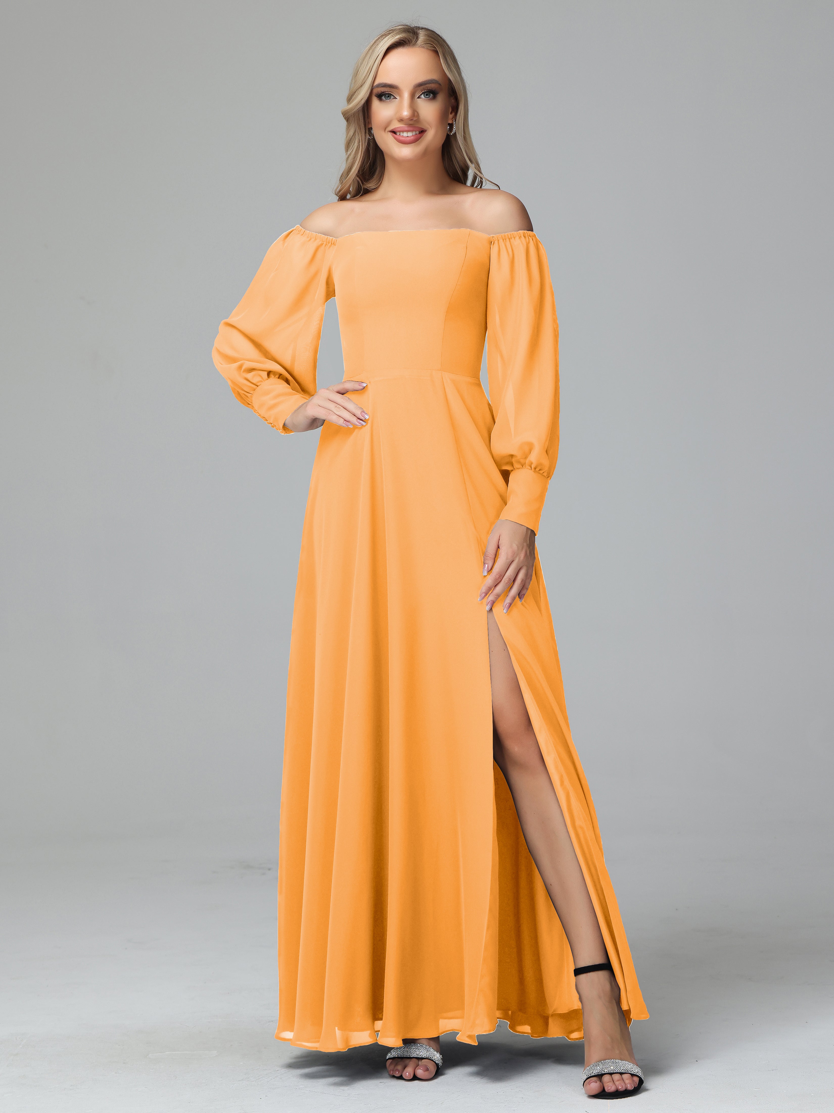 Mirabelle Off Shoulder Long Sleeves Chiffon Bridesmaid Dresses