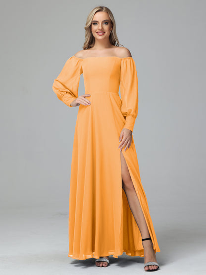 Mirabelle Off Shoulder Long Sleeves Chiffon Bridesmaid Dresses