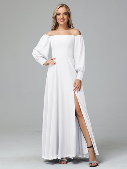 Mirabelle Off Shoulder Long Sleeves Chiffon Bridesmaid Dresses