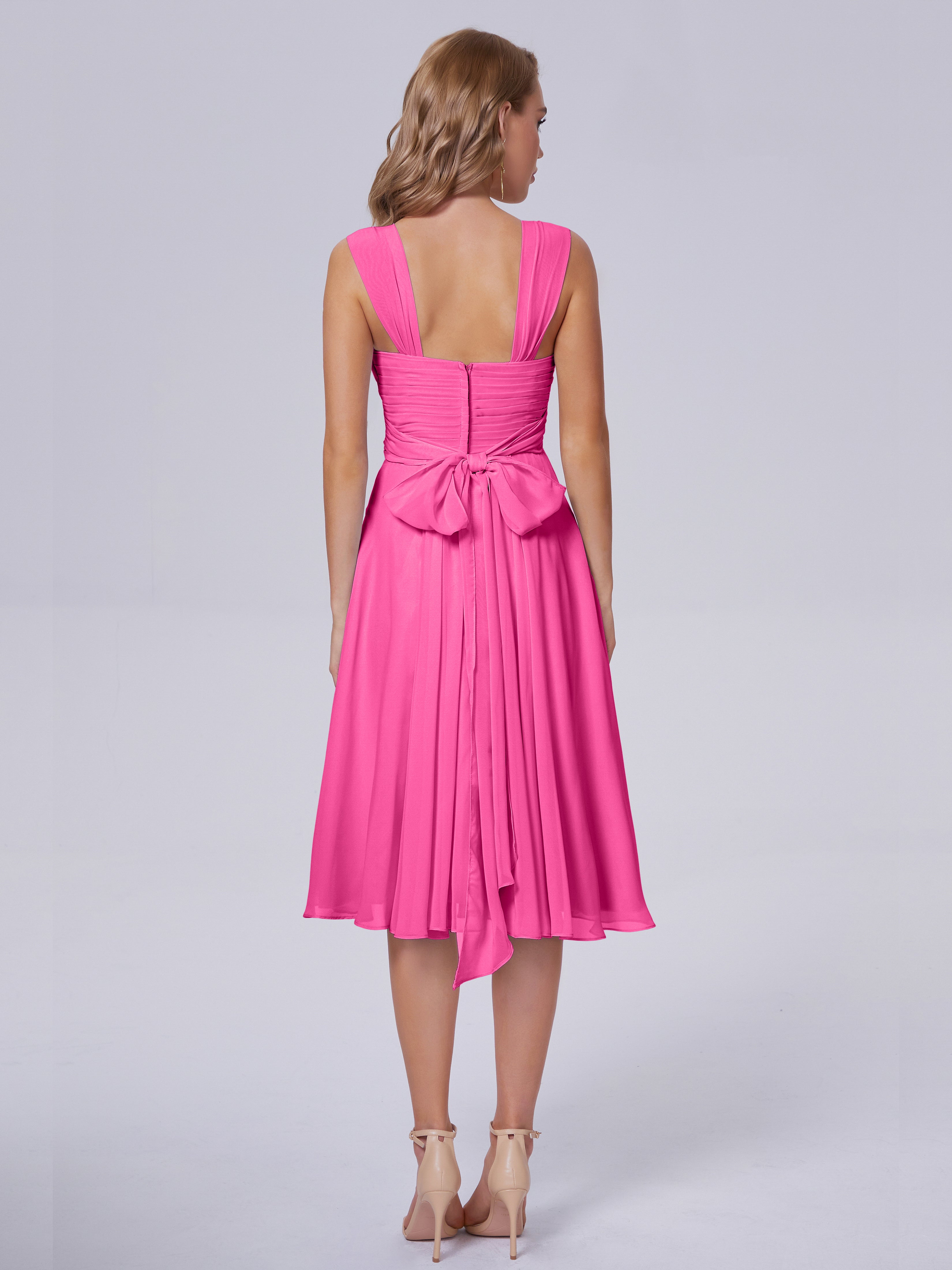 Mya Best Short Bridesmaid Dresses With Bowknot