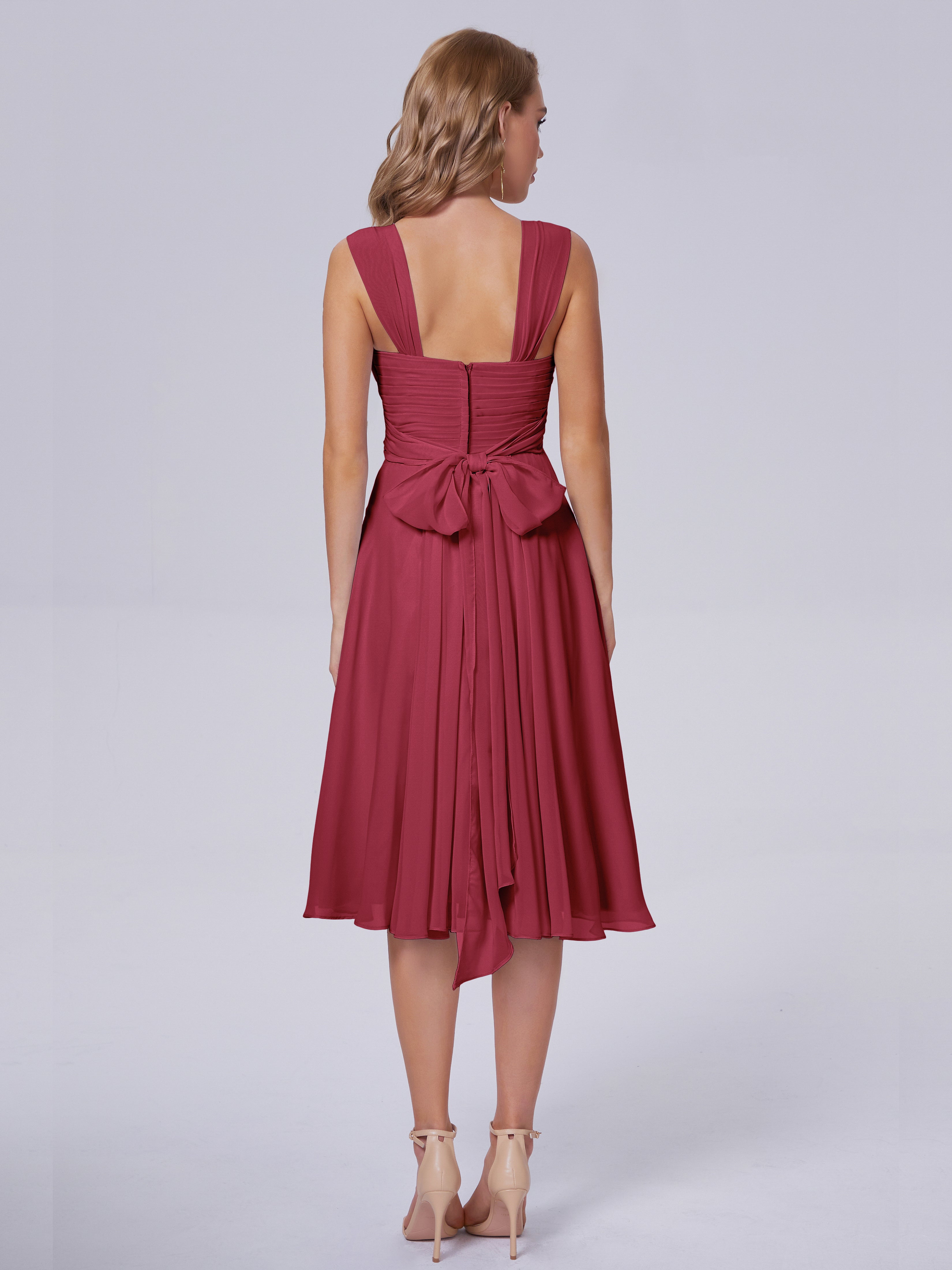 Mya Best Short Bridesmaid Dresses With Bowknot