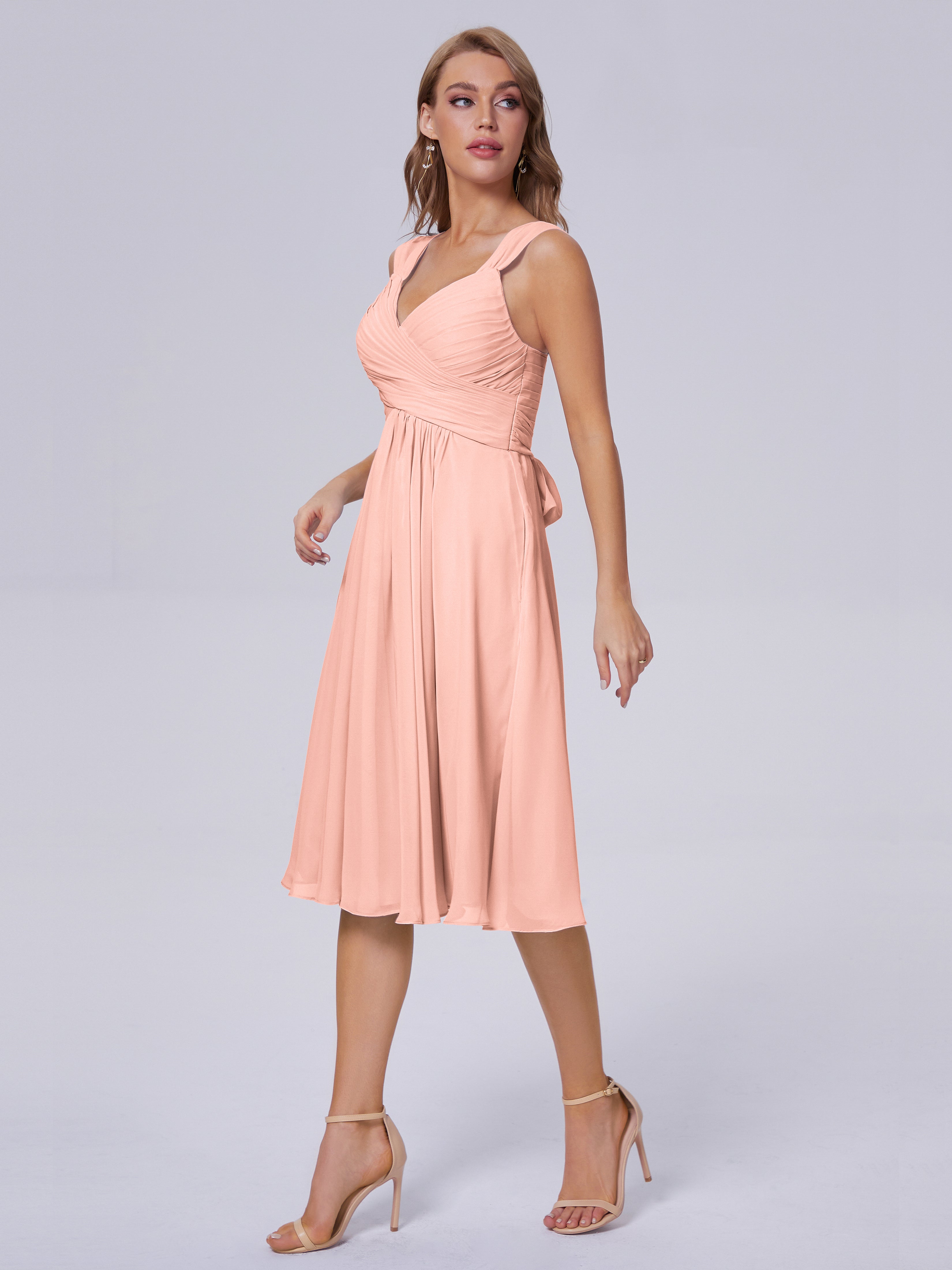 Mya Best Short Bridesmaid Dresses With Bowknot