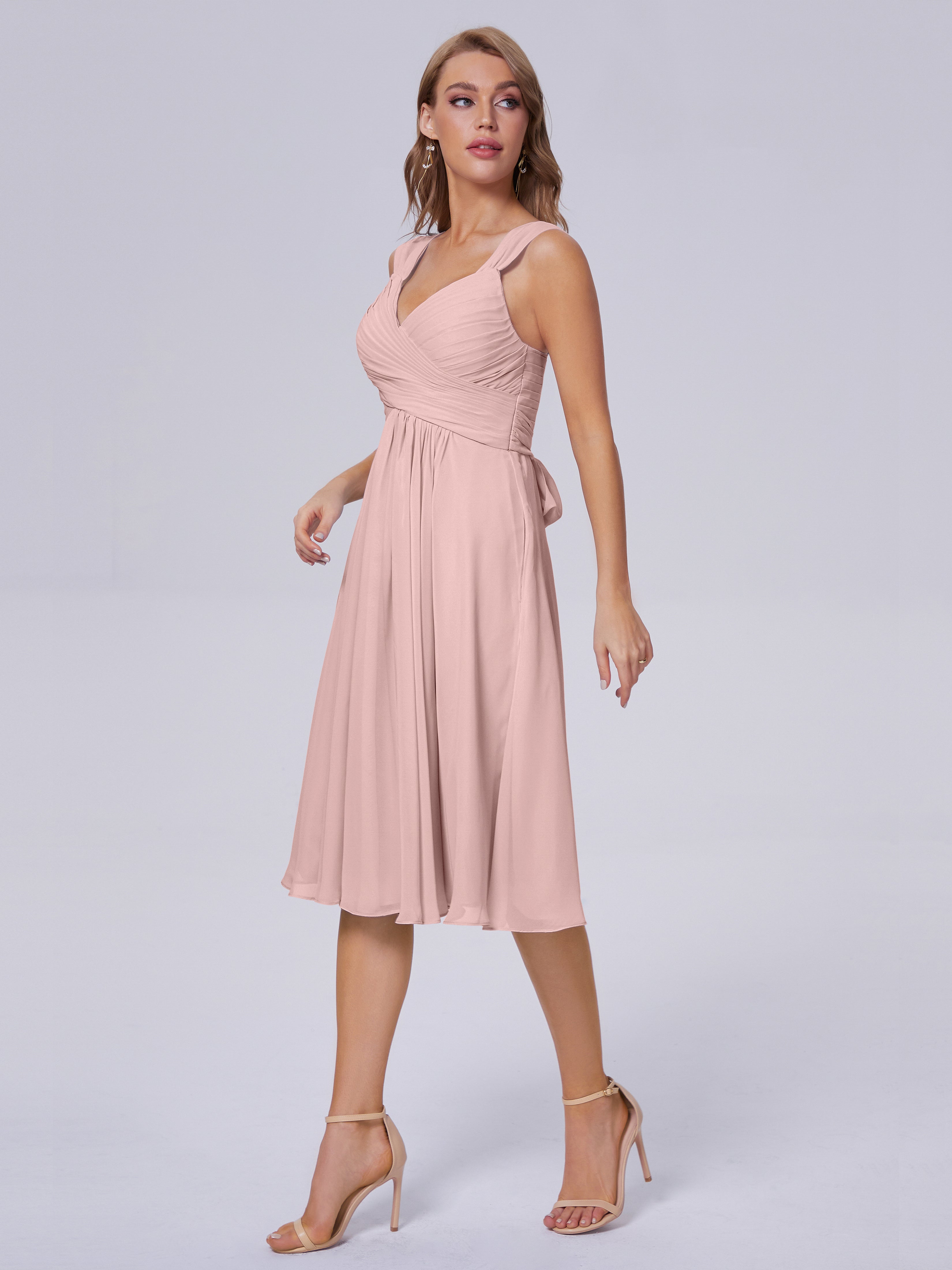Mya Best Short Bridesmaid Dresses With Bowknot